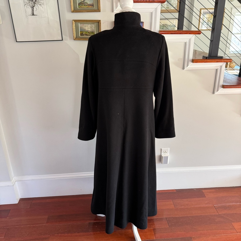 FLEURETTE by LORO PIANA Black Cashmere & Wool Long Coat Sz 8 - Picture 2 of 10